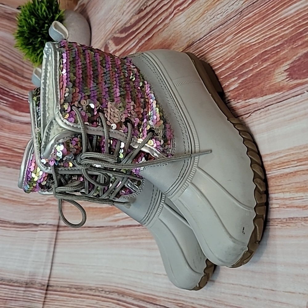 Olivia Miller girl sequin duck boots